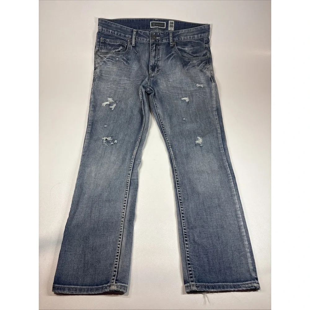 INC Jeans Men's 34x32 Denim Blue Berlin Slim Straight Leg Jean Preowned Good